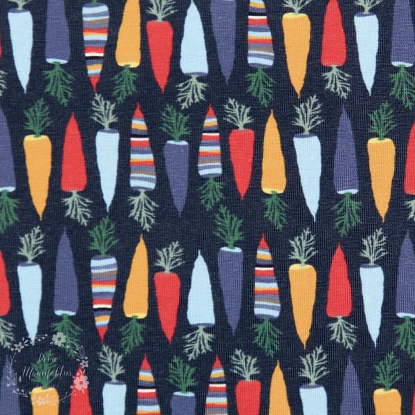 Bomuldsjersey “Autumn Carrot“ by Lila-Lotta, mørkeblå