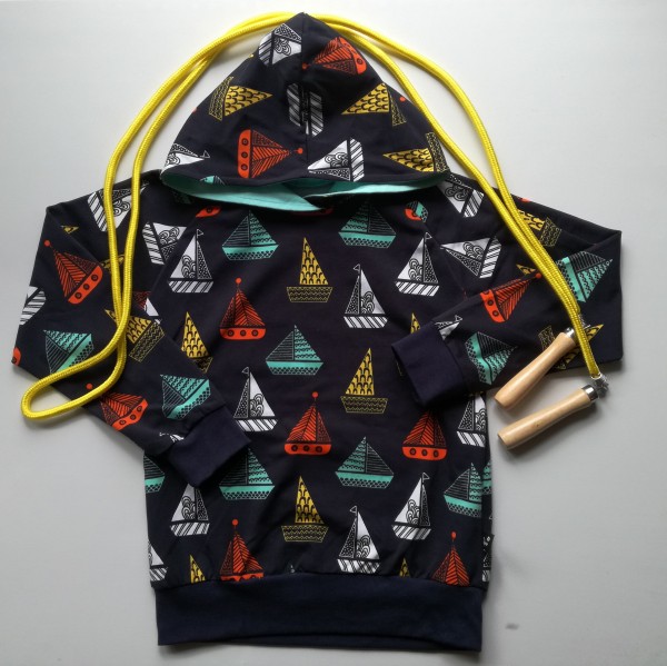 Kids-Hoddie "Sejlbåd" str 128