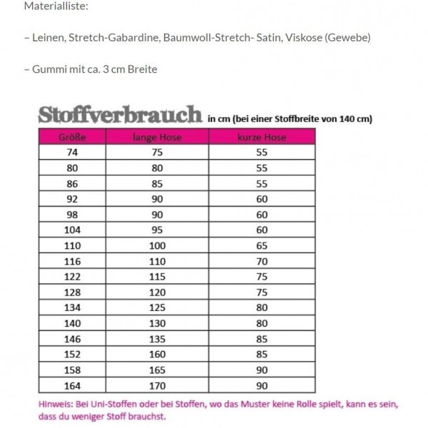 Snitmønster Kids-Bukser "Nora" str 74 - 164