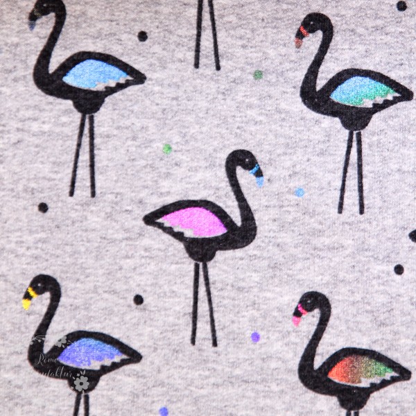 French Terry “Flamingo“ metallisk