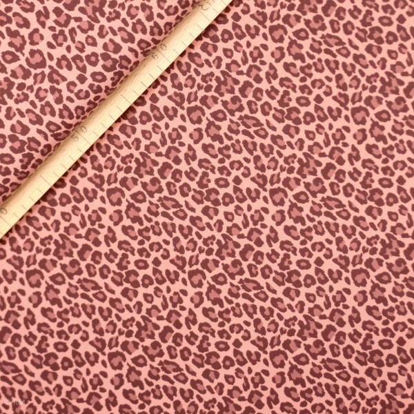 Baumwolljersey mit Leoprint - pfirsichfarben