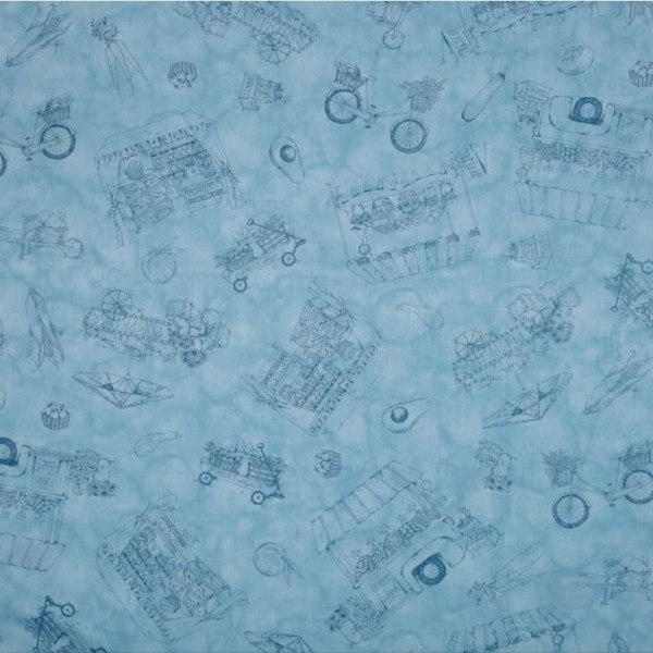 Bomuld "From the Farm" Toile Blue