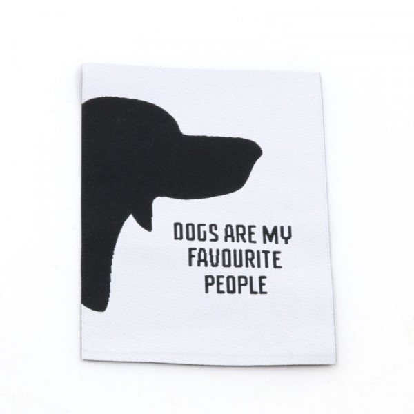 Vævet etiket "Dogs" 60 x 80 mm