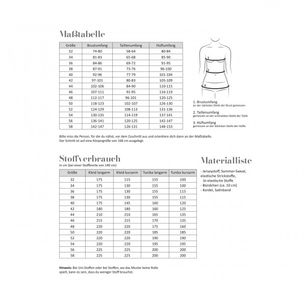 Papierschnittmuster "Milly" Damen Gr. 32 - 58