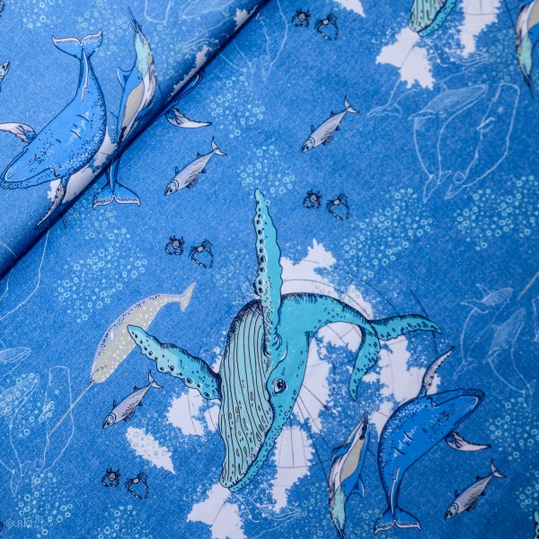 BIO-Bomuldsjersey "Deep Ocean" by Tante Gisi