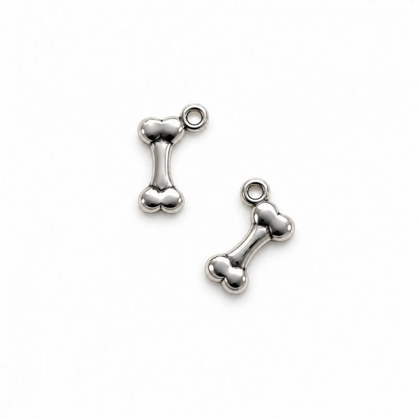 Charm "Hundeknogle" sølv 15mm