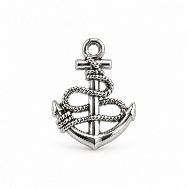 Charm "Anker med kæde" 23mm sølv