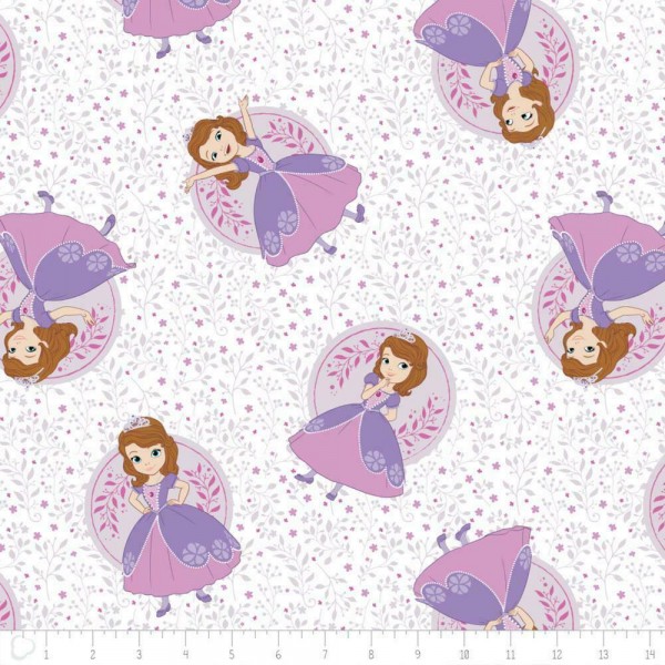 Disney-Bomuld "Sofia the First - Meadow" fra Camelot Fabrics