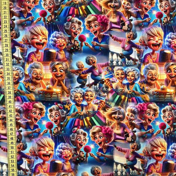 BIO-Bomuldsjersey "Grandma pattern"