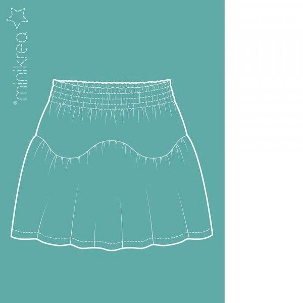Papirmønster 119 "Nederdel med flæse" fra minikrea str 0 – 8 år (80 – 128 cm)