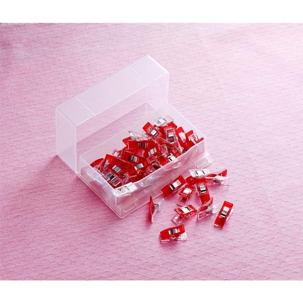 50 stk Clover Wonder Clips rød