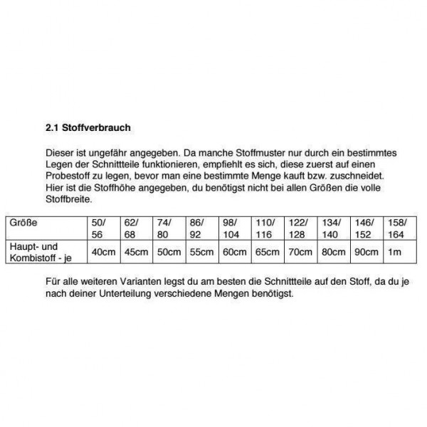 Snitmønster til børn "Kjole Liebchen" str 50 - 164