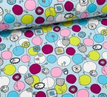 1m Baumwolljersey “Springtime Blomster“ blau...