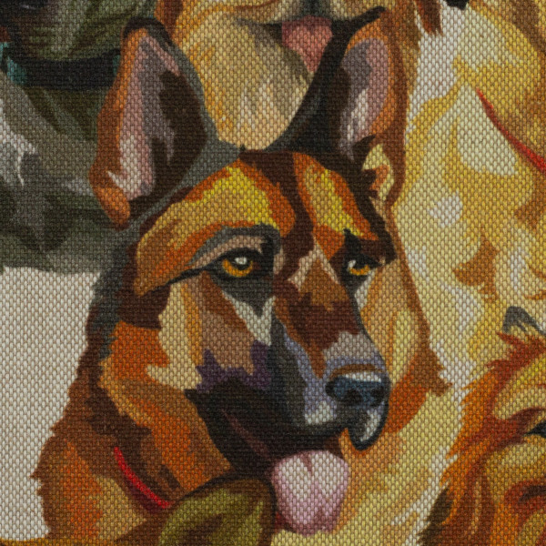 Dekostoff "Ulli" mit Hunden