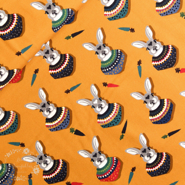 Bomuldsjersey “Autumn Bunny“ by Lila-Lotta, gul