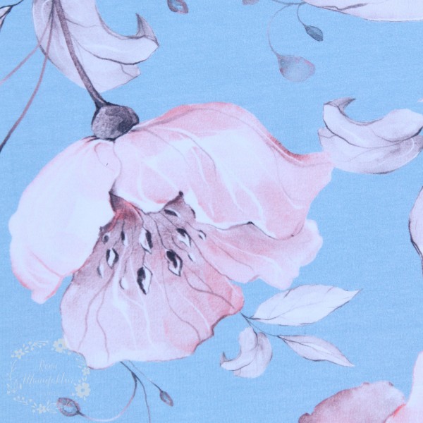 Bomuldsjersey "Sommerblomster"