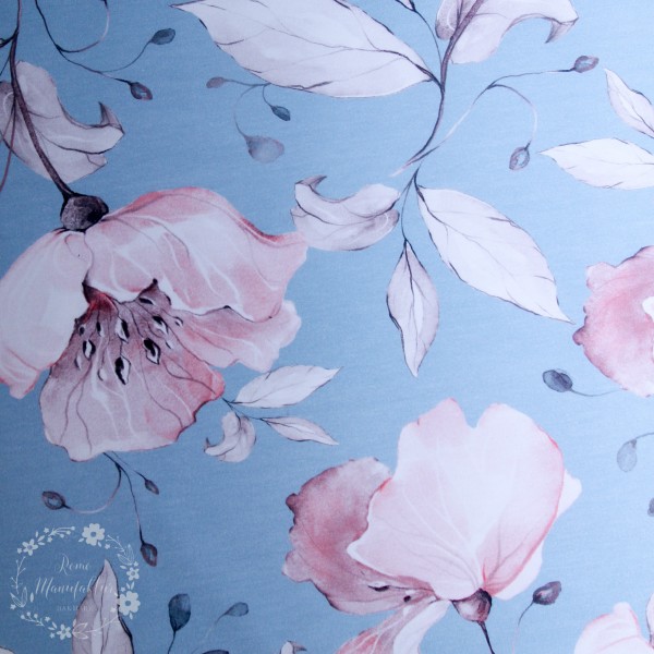 Bomuldsjersey "Sommerblomster"