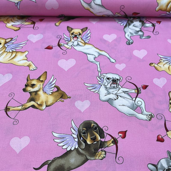 Patchwork-Stoff "Puppy Love" fra De Leon Design...