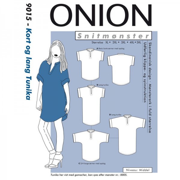 Snitmønster Onion 9015 "Kort og lang Tunika" str XL - 5 XL