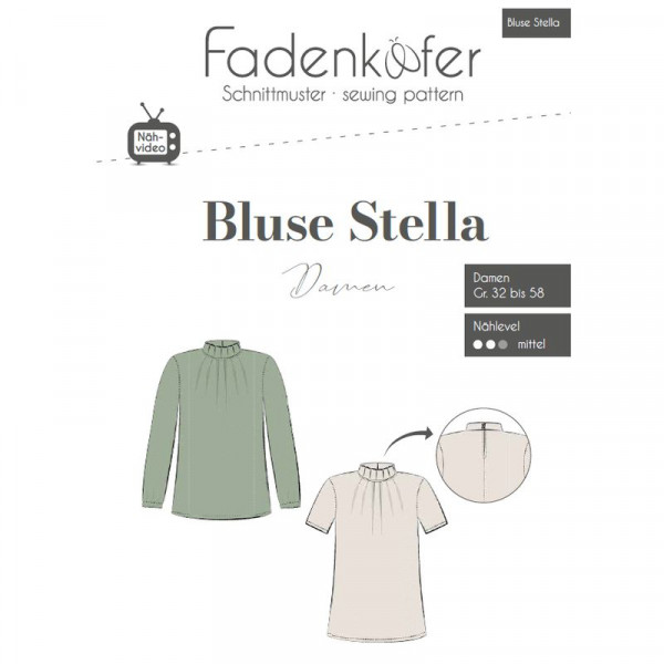 Snitmønster Bluse "Stella" Dame str 32 - 58