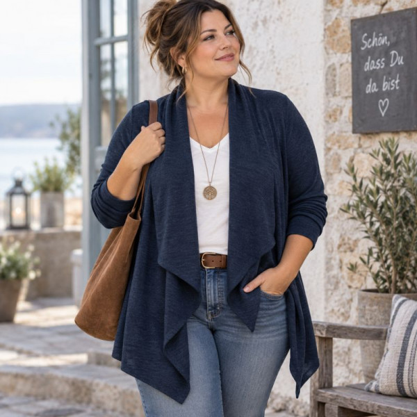 Merino-Strick blau meliert