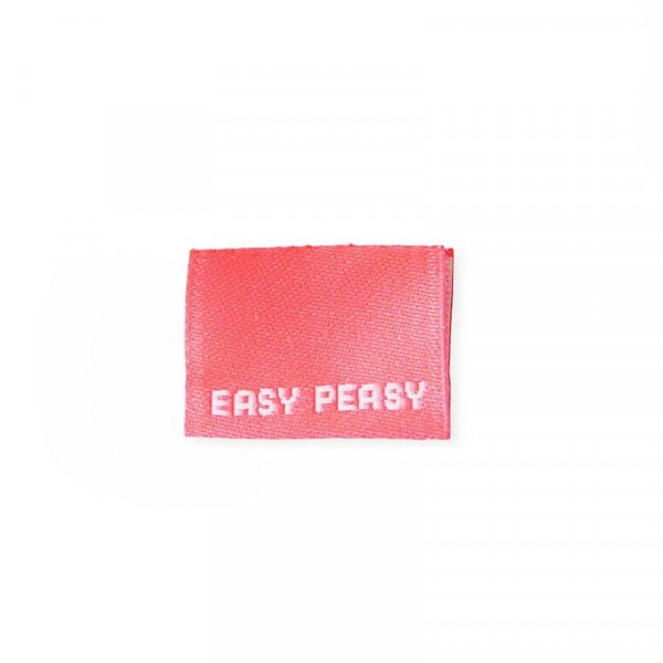 Foldet stofmærker "Easy Peasy" 20 x 15 mm