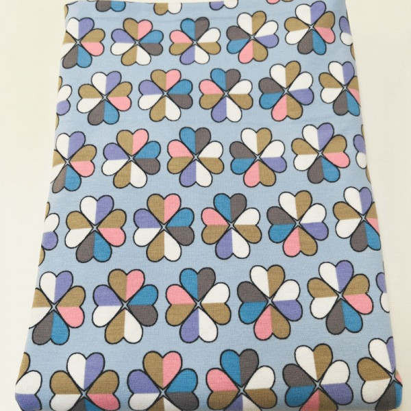 1m Bomuldsjersey "Kløverblad"