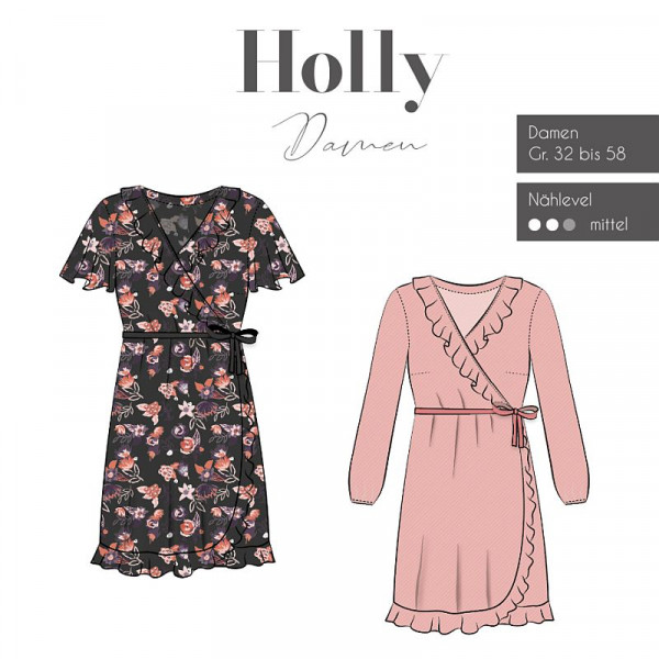 Snitmønster Kjole "Holly" Damen str 32 - 58