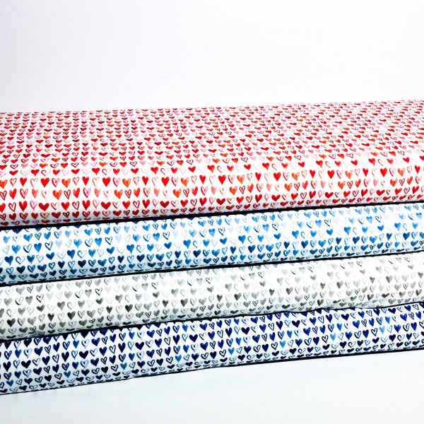 Bomuldsjersey kollektion "Ocean Breeze" hjerter