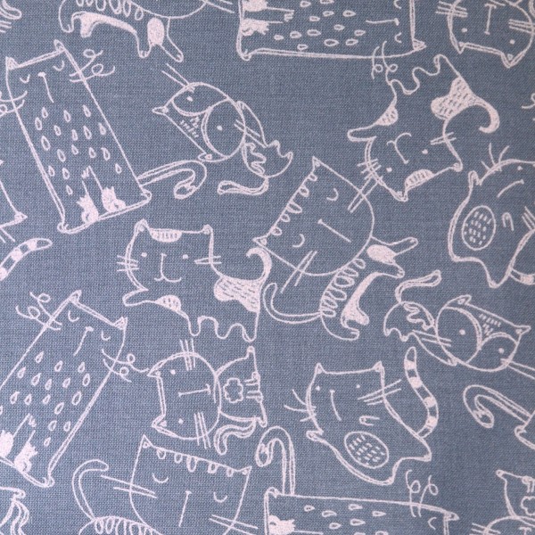 Bomuld “Cats Meow“ 12457-dk-blue