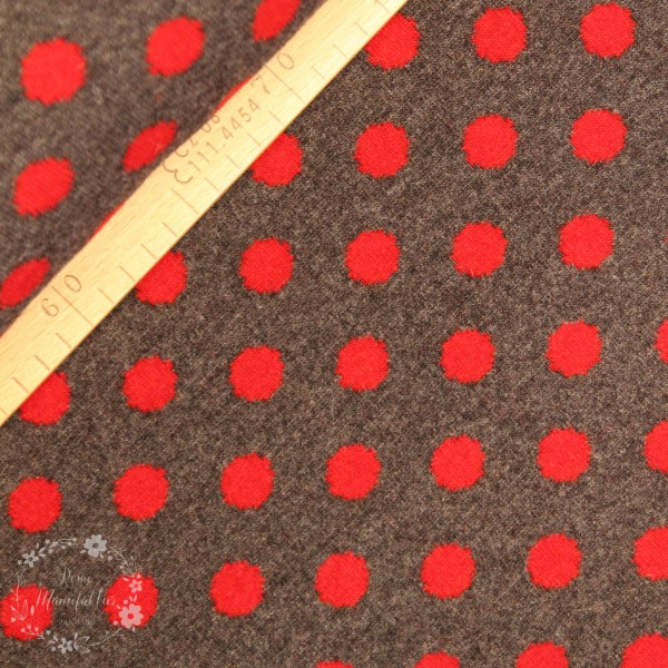Merino-Uld “Stockholm“ med prikker rød/grå