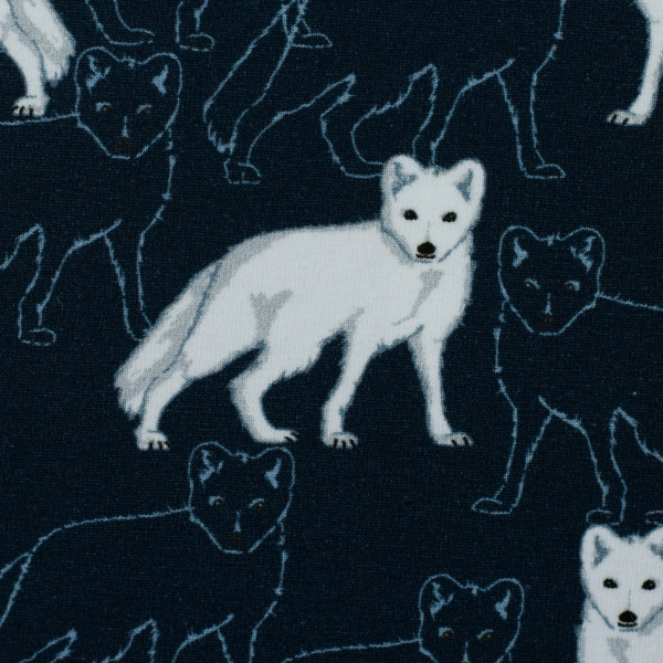 Bomuldsjersey "Arctic animals" Polarwolf