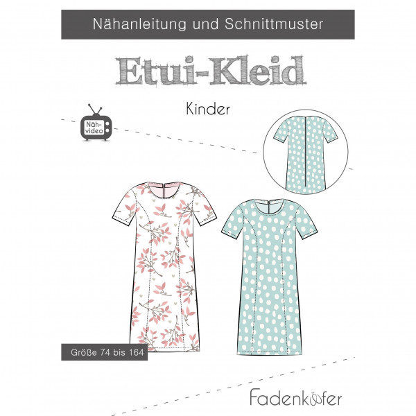 Snitmønster "Etui-Kleid" Kids str 74 - 164