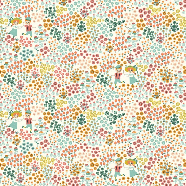 BIO-Bomuldsjersey “Hidden Garden Knit - kmi16cre“ fra Birch Fabrics