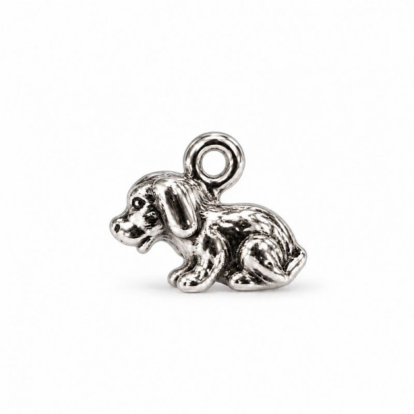 Charm "Hund" sølv 12mm