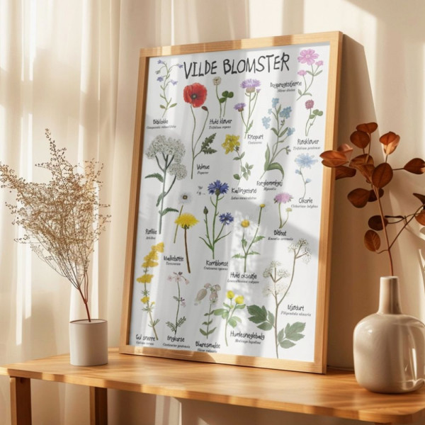 Plakat "Vilde Blomster" DIN A3