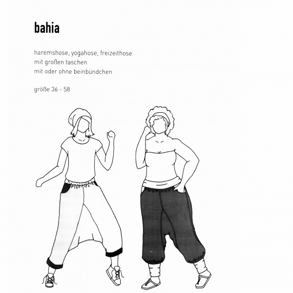 Snitmønster Dame-Bukser "Bahia" str 36 - 58