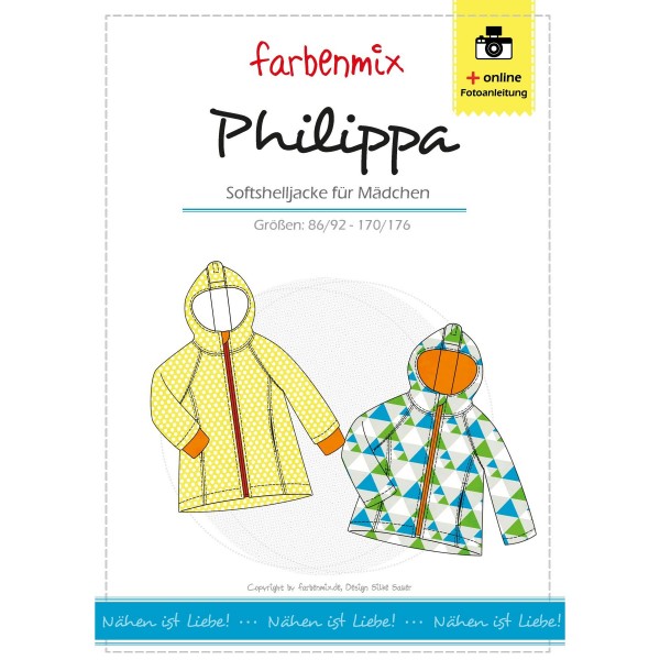 Snitmønster Kids-Softshell-Jakke “Philippa“ str...