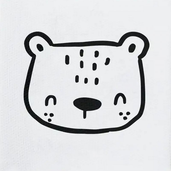 Vævet etiket "Scandi Bär" 40 x 40 mm