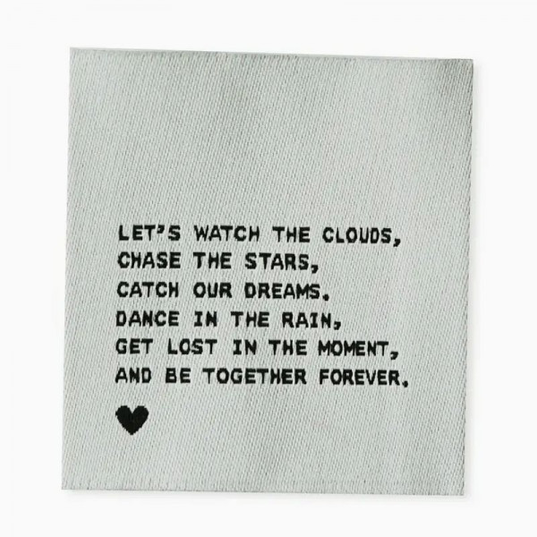 Label "Let's watch the clouds" 40 x 44 mm