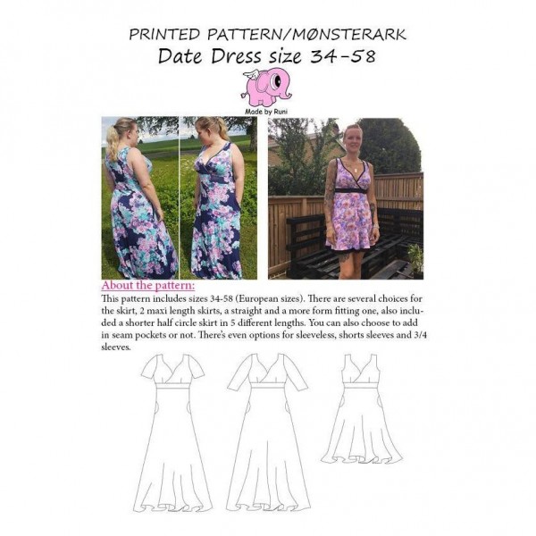 Snitmønster til kvinder "Date Dress" str 34 - 58