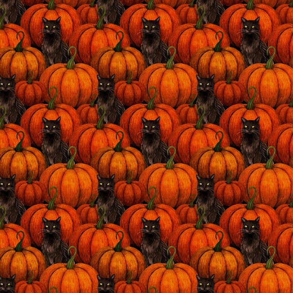 Bomuld "Harvest Haunt" Katte og græskar