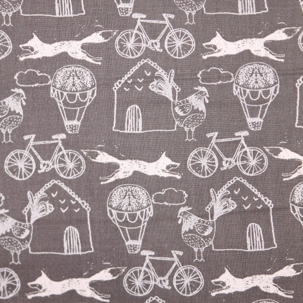 Bomuld "Little Thicket" Fox/Bike 14528-GRAY