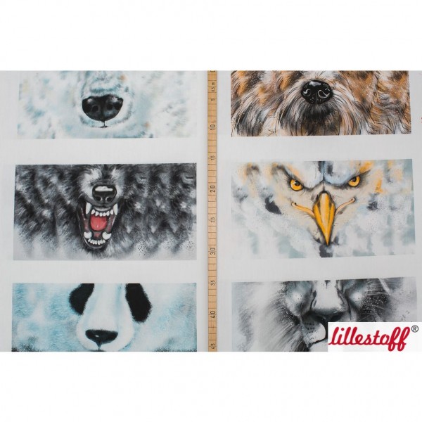 100 cm BIO-Bomuld-Panel "Tierische Schnauzen" fra Tante Gisi
