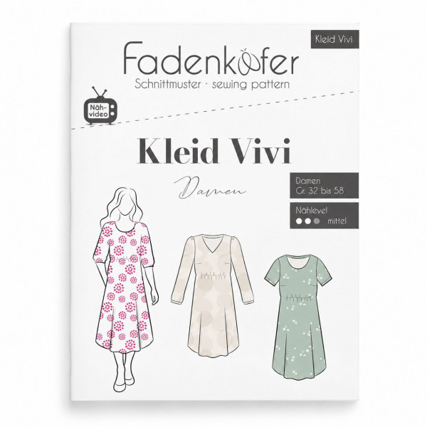 Snitmønster Kjole "Vivi" Dame str 32 - 58