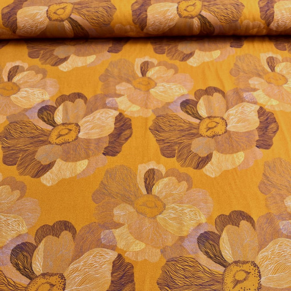 Viscose Stretch "Art Flow Yellow" by mind the...