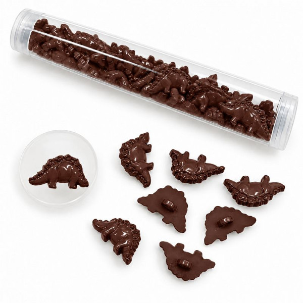 Øjeknap "Dinosaurer" brun