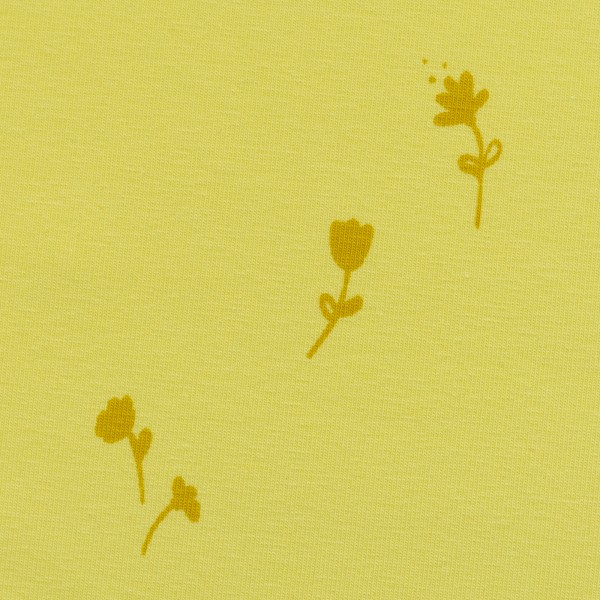 Bomuldsjersey "Veronika FS21" gul lille blomster