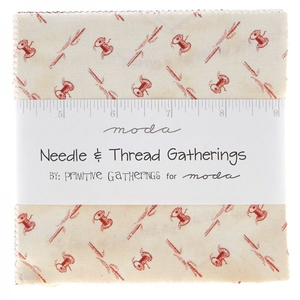 Charm Pack 5`` Square “Needle & Thread Gatherings" fra moda