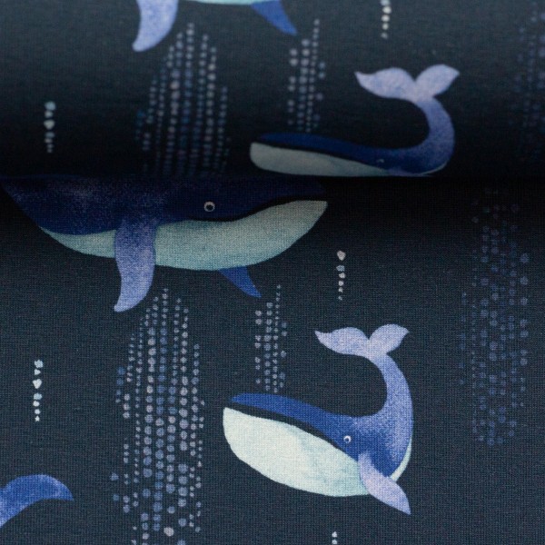 Bomuldsjersey "Ocean" Hval